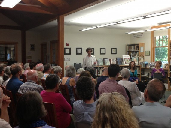 Seth Knopp leads a pre-concert discussion at The Putney Public Library