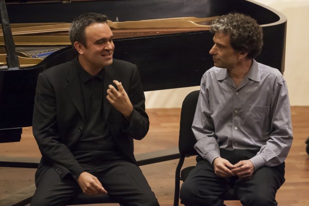Composer in Residence Jörg Widmann and Artistic Director Seth Knopp at the annual Composer Portrait
